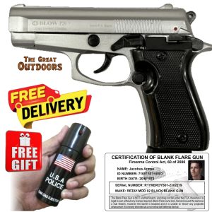 Blow P29 Matt Silver Mini Beretta Blank Gun